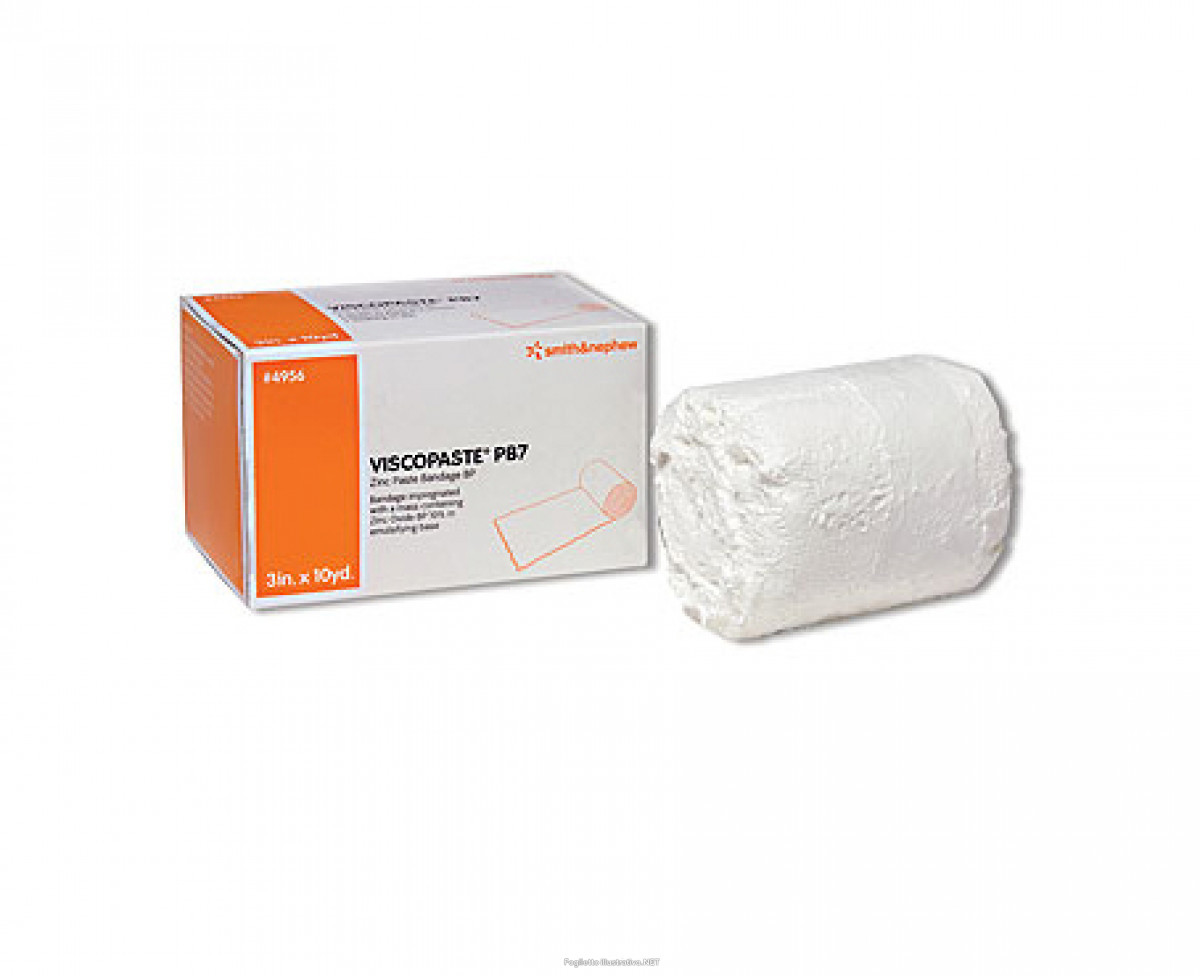 BENDA ALL'OSSIDO DI ZINCO PER IL TRATTAMENTO DELLE ULCERE VARICOSE DI TIPO SECCO E DELLE DERMATITI CRONICHE VISCOPASTE PB7 600X7,5CM - Antica Farmacia Ferrari