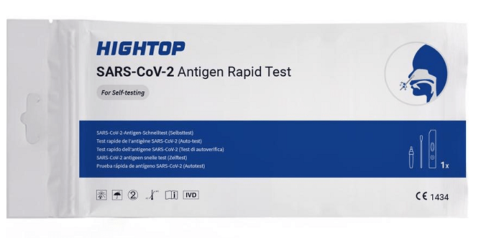 TEST ANTIGENICO RAPIDO COVID-19 HIGHTOP AUTODIAGNOSTICO DETERMINAZIONE QUALITATIVA ANTIGENI SARS-COV-2 IN TAMPONI NASALI MEDIANTE IMMUNOCROMATOGRAFIA - Oltrefarma