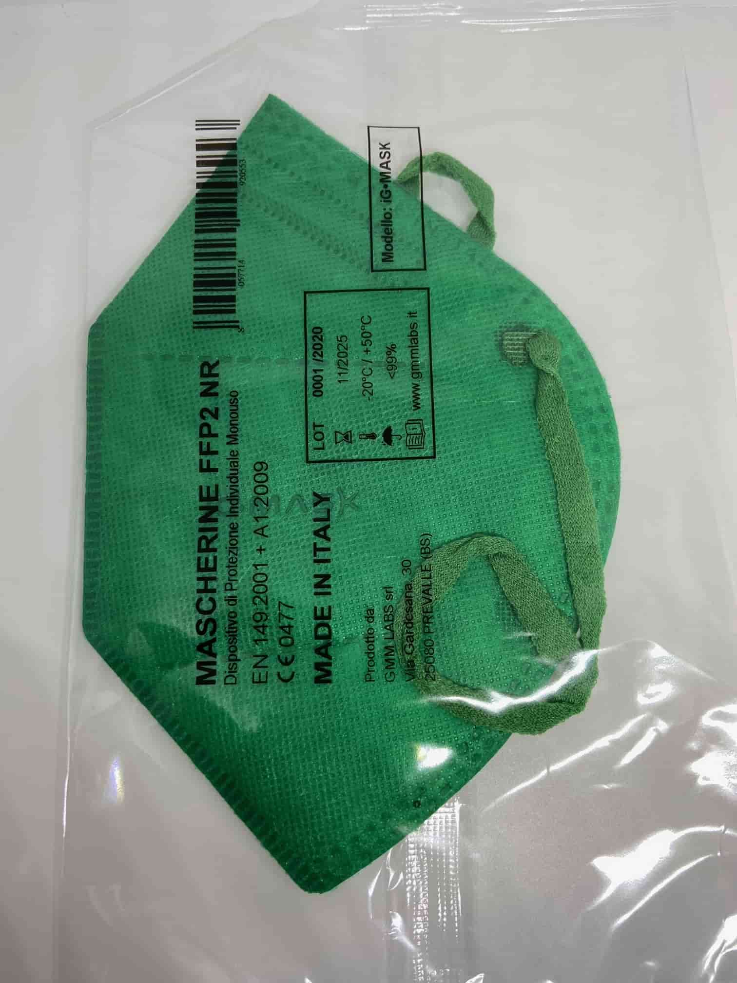 IG MASK MASCHERINA FFP2 VERDE PRATO S BIMBO - Antica Farmacia Ferrari