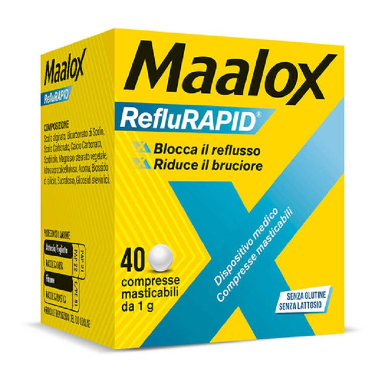 MAALOX REFLURAPID 40 COMPRESSE MASTICABILI - Antica Farmacia Ferrari