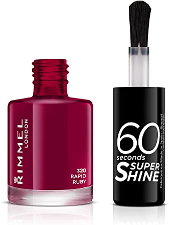 RIMMEL SMALTO 60 SECONDS SUPER SHINE 320 RAPID RUBY 8 ML - Antica Farmacia Ferrari