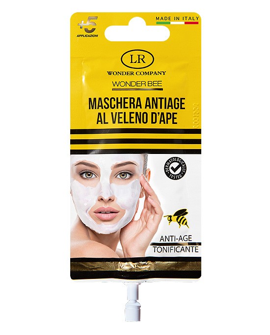 WONDER BEE MASCHERA VISO VELENO D'APE ANTI AGE TONIFICANTE 15 ML - Antica Farmacia Ferrari