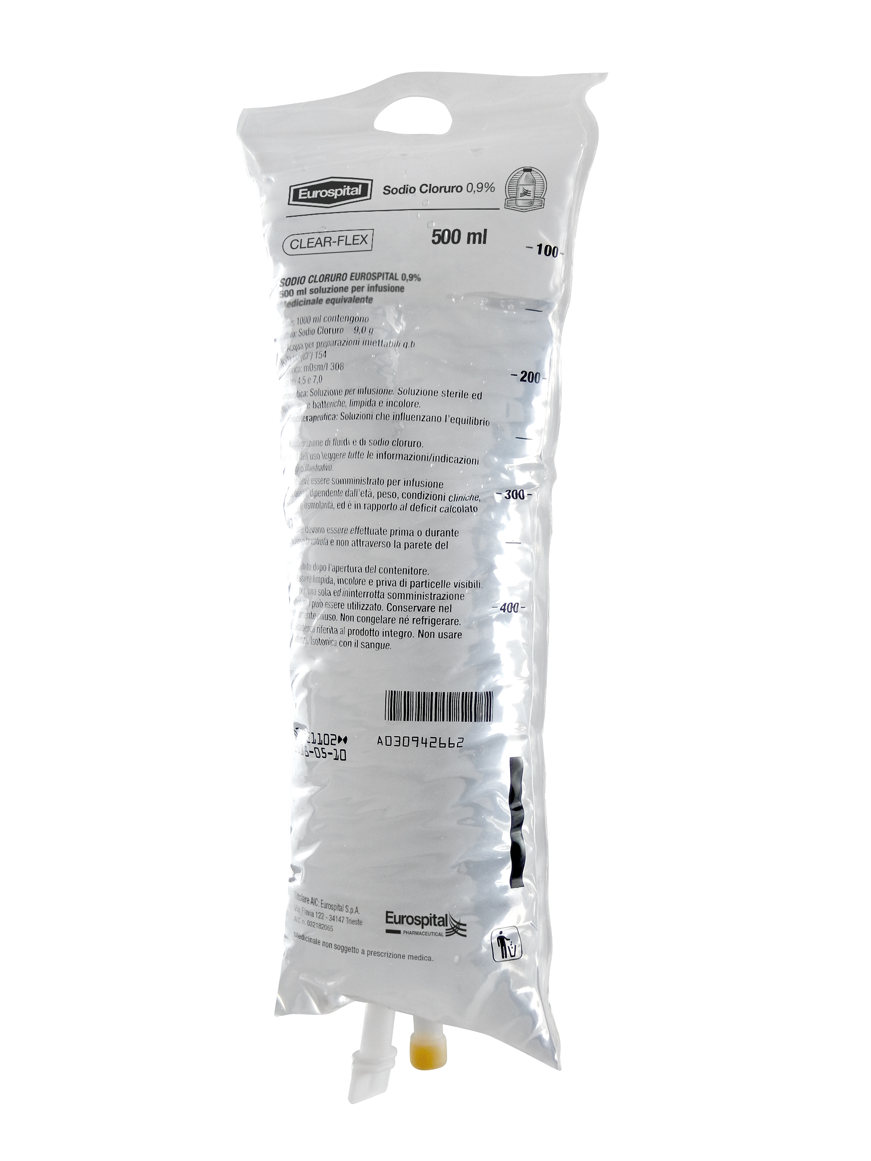 SODIO CLORURO EUROS*0,9% 500ML - Antica Farmacia Ferrari