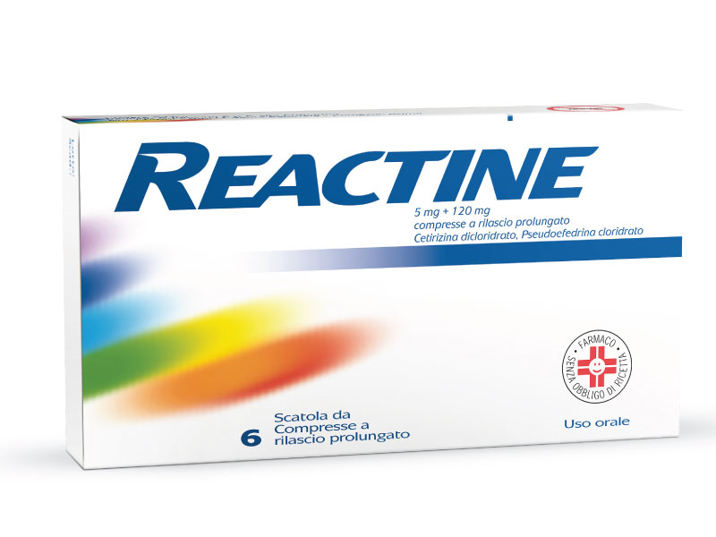 REACTINE*6CPR 5MG+120MG RP - Antica Farmacia Ferrari