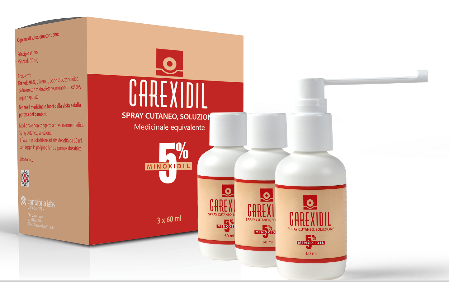 CAREXIDIL*3FL SOLUZ CUT 60ML5% - Antica Farmacia Ferrari