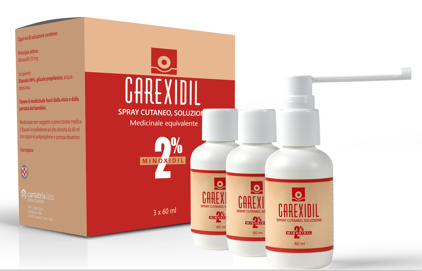 CAREXIDIL*3FL SOLUZ CUT 60ML2% - Antica Farmacia Ferrari