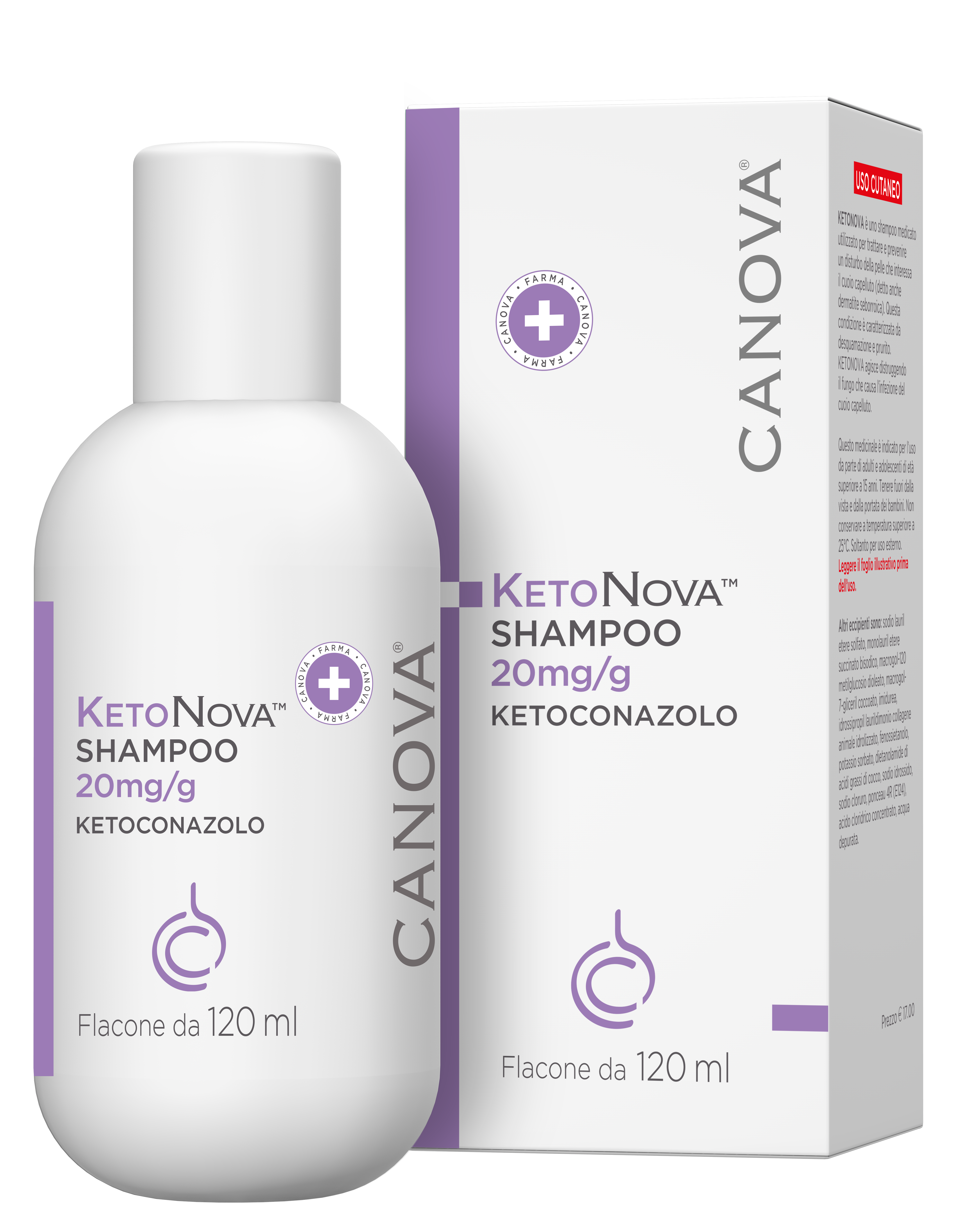 KETONOVA*SHAMPOO 120ML 20MG/G - Antica Farmacia Ferrari