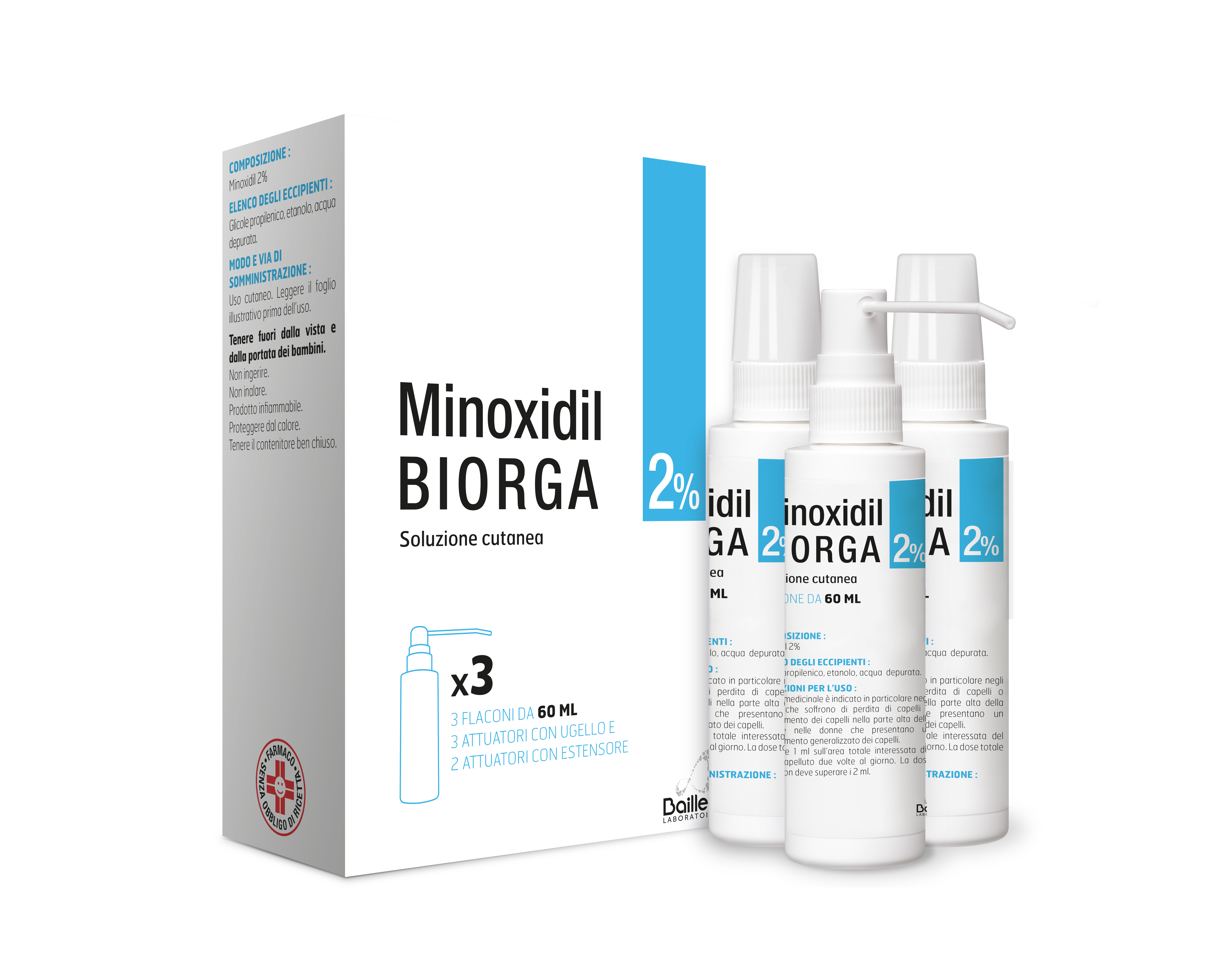 MINOXIDIL BIORGA*SOL CUT 3FL2% - Antica Farmacia Ferrari