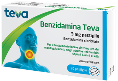 BENZIDAMINA TEVA*20PASTL 3MG - Antica Farmacia Ferrari