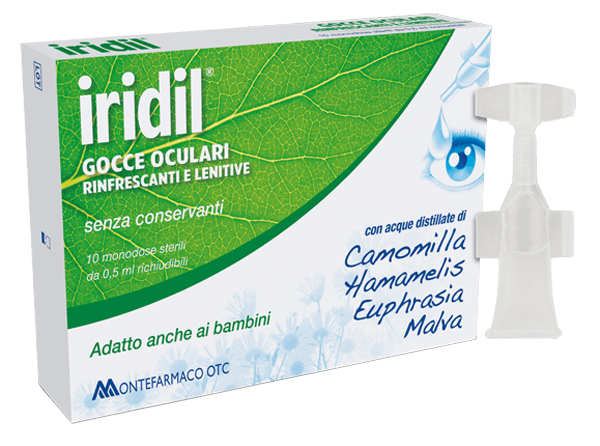 GOCCE OCULARI IRIDIL 10 AMPOLLE MONODOSE RICHIUDIBILI 0,5 ML - Antica Farmacia Ferrari