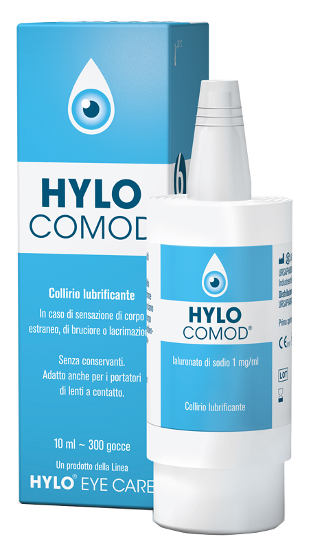 HYLO-COMOD GOCCE OCULARI IALURONATO DI SODIO 0,1%  FLACONCINO 10 ML - Antica Farmacia Ferrari