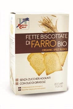 FSC FETTE BISCOTTATE DI FARRO BIO SENZA ZUCCHERI AGGIUNTI CON OLIO DI GIRASOLE SENZA OLIO DI PALMA 200 G - Antica Farmacia Ferrari
