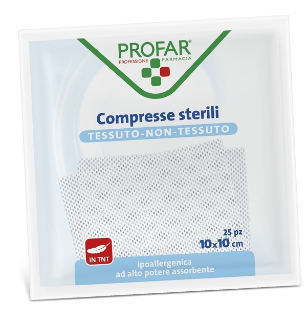 GARZA COMPRESSA TESSUTO NON TESSUTO 10X10 CM 25 PEZZI PROFAR - Antica Farmacia Ferrari