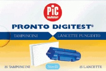 LANCETTE PUNGIDITO PIC DIGITEST GAUGE 28 25 PEZZI + 25 TAMPONCINI ASSORBENTI - Antica Farmacia Ferrari