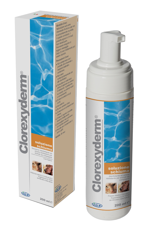 CLOREXYDERM SOLUZIONE SCHIUMA 200 ML - Antica Farmacia Ferrari