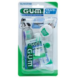 GUM TRAVEL KIT VIAGGIO 1 SPAZZOLINO PIEGHEVOLE GUM TRAVEL + 1 DENTIFRICIO VIAGGIO 12 ML + 1 ROCCHETTO FILO INTERDENTALE 10MT + 2 SCOVOLINI GOMMA GUM SOFT PICKS - Antica Farmacia Ferrari