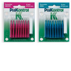 PLAKKONTROL SCOVOLINO MINI 0,6 MM 8 PEZZI + MANICO - Antica Farmacia Ferrari