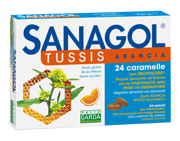 SANAGOL TUSSIS ARANCIA 24 CARAMELLE - Antica Farmacia Ferrari