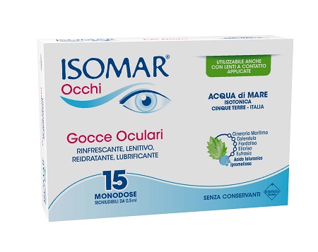 ISOMAR OCCHI GOCCE OCULARI ALL'ACIDO IALURONICO 0,20% 15 FLACONCINI - Antica Farmacia Ferrari