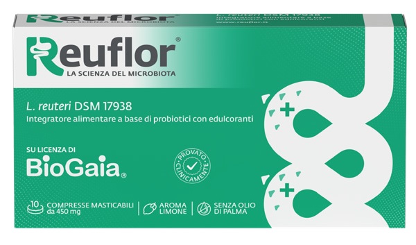 REUFLOR 10 COMPRESSE MASTICABILI AROMA LIMONE - Antica Farmacia Ferrari