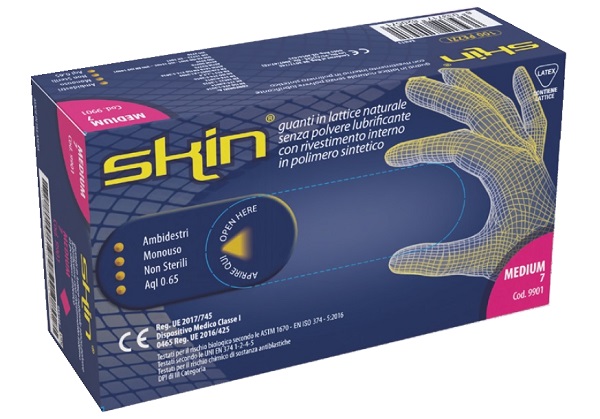 GUANTO IN LATTICE SENZA POLVERE LUBRIFICANTE SKIN M 100 PEZZI - Antica Farmacia Ferrari
