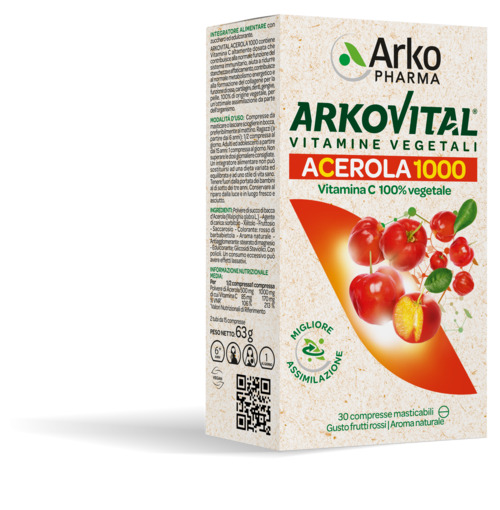 ARKOVITAL ACEROLA 1000 30 COMPRESSE MASTICABILI - Antica Farmacia Ferrari