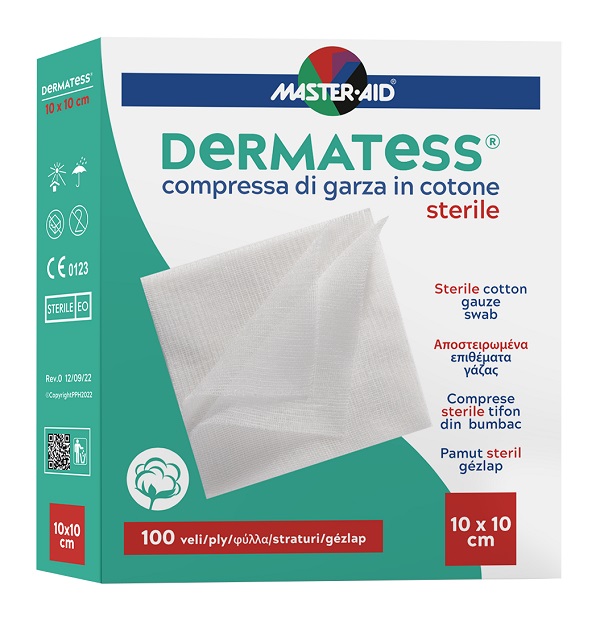 GARZA IDROFILA DERMATESS COT 10X10 100 PEZZI - Antica Farmacia Ferrari
