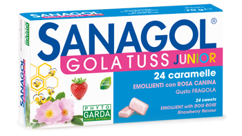 SANAGOL GOLA TUSS JUNIOR FRAGOLA 24 CARAMELLE - Antica Farmacia Ferrari
