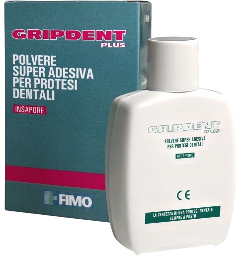 GRIPDENT PLUS POLVERE SUPER ADESIVA PER PROTESI DENTALI 40 G - Antica Farmacia Ferrari
