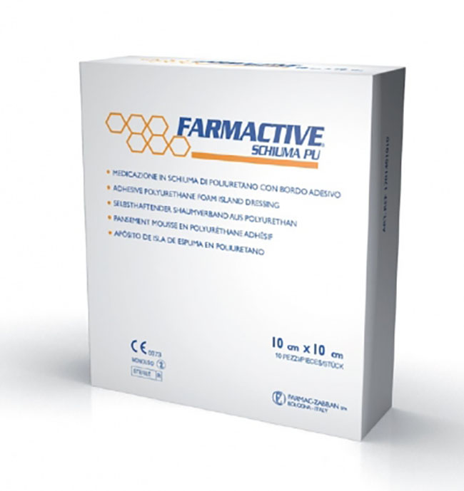 CEROTTO FARMACTIVE SCHIUMA IN POLIURETANO 10X10CM 10 PEZZI - Antica Farmacia Ferrari
