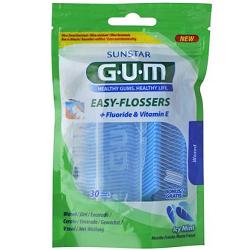 GUM EASY FLOSSERS FILO INTERDENTALE CON FORCELLA 30 PEZZI - Antica Farmacia Ferrari