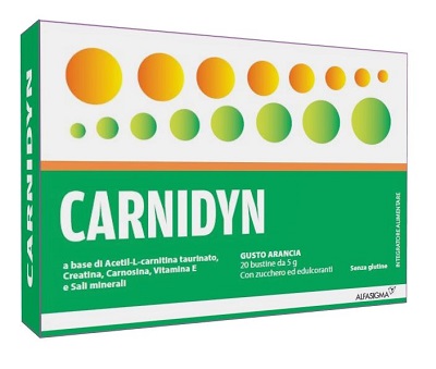CARNIDYN 20 BUSTINE DA 5 G GUSTO ARANCIA - Antica Farmacia Ferrari