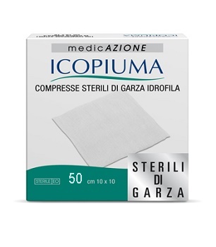 ICOPIUMA GARZA COMPRESSA IDROFILA 10X10CM 50 PEZZI - Antica Farmacia Ferrari