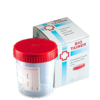CONTENITORE PER URINA BIO TAINER GRADUATO CON SUPERFICIE DI SCRITTURA CON TAPPO A VITE CAPACITA' 120ML 1 PEZZO - Antica Farmacia Ferrari