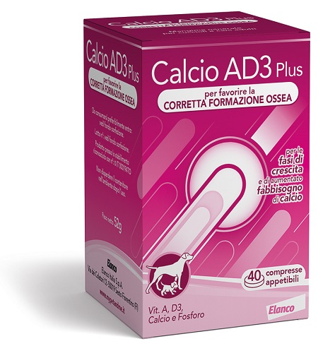 CALCIO AD3 SOLUBILE SVILUPPO 40 COMPRESSE ALTAMENTE APPETIBILI - Antica Farmacia Ferrari