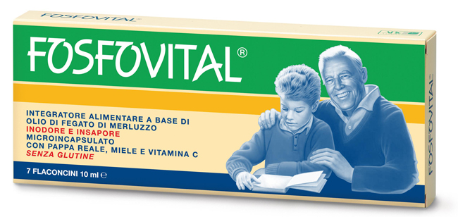 FOSFOVITAL OLIO FEGATO DI MERLUZZO 7 FLACONCINI - Antica Farmacia Ferrari