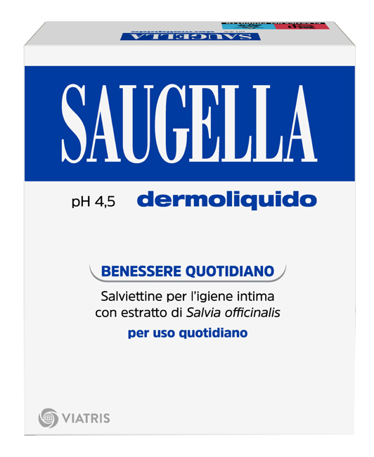 SAUGELLA DERMOLIQUIDO PH 4,5 SALVIETTINE IGIENE INTIMA BENESSERE QUOTIDIANO 10 PEZZI - Antica Farmacia Ferrari