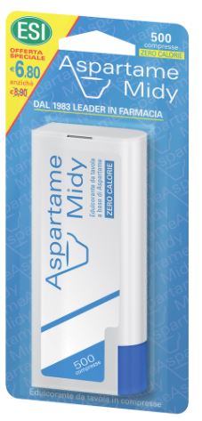 ESI ASPARTAME MIDY 500 COMPRESSE CON DISPENSER - Antica Farmacia Ferrari