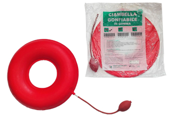 CIAMBELLA GONFIABILE PER INVALIDI IN GOMMA ROSSA TEAM DELUXE CON POMPA 40CM DIAMETRO - Antica Farmacia Ferrari