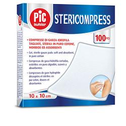 GARZA COMPRESSA IDROFILA PIC STERICOMPRESS 10X10 CM 4 BUSTE  25 PEZZI - Antica Farmacia Ferrari