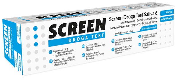 DROGA TEST CHE RILEVA 6 DROGHE TRAMITE SALIVA RISULTATO PER OGNI DROGA ANALIZZATA SCREEN DROGA TEST SALIVA 6 - Antica Farmacia Ferrari