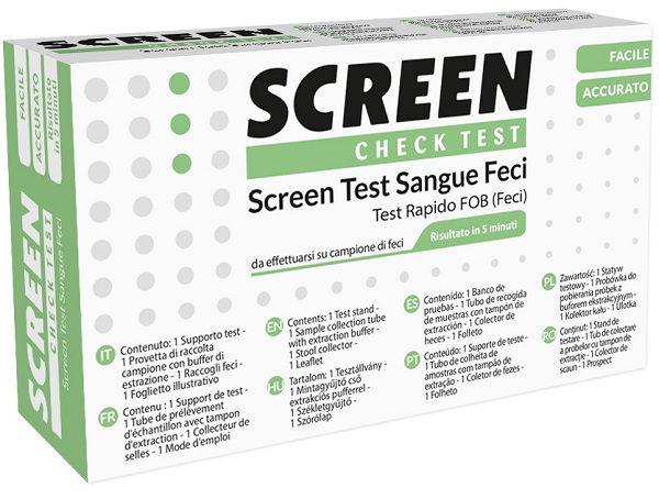 TEST RAPIDO CHE RILEVA LA PRESENZA DI SANGUE OCCULTO NELLE FECI 1 PEZZI SCREEN TEST SANGUE FECI 1 PEZZO - Antica Farmacia Ferrari