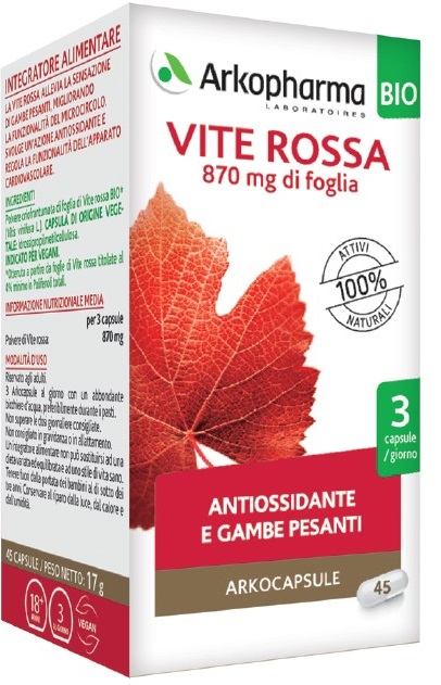 ARKO CAPSULE VITE ROSSA 45 CAPSULE - Antica Farmacia Ferrari