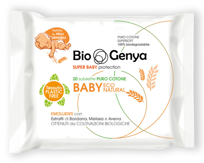 BIOGENYA ECO NATURAL SALVIETTINA BABY COTONE 20 PEZZI - Antica Farmacia Ferrari