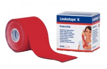 BENDA ADESIVA LEUKOTAPE K PER TAPING FISIOTERAPICO LARGHEZZA 5 CM LUNGHEZZA 5 M COLORE ROSSO IN ROTOLO - Antica Farmacia Ferrari