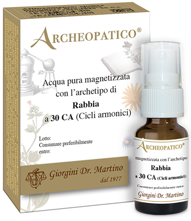 ARCHEOPATICO ACQUA PURA MAGNETIZZATA CON ARCHETIPO RABBIA A 30 CICLI ARMONICI 10 ML - Oltrefarma