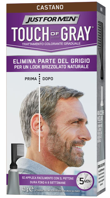 JUST FOR MEN TOUCH OF GRAY CASTANO 40 G - Antica Farmacia Ferrari