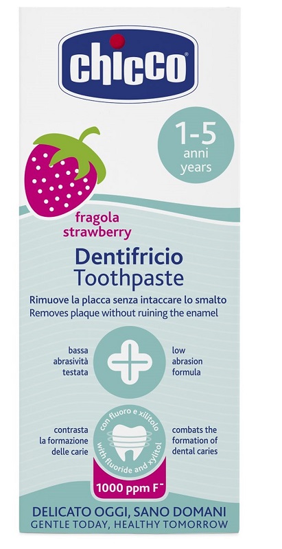 CHICCO DENTIFRICIO FRAGOLA 50 ML 12M+ CON FLUORO - Antica Farmacia Ferrari