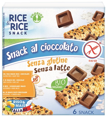 RICE&RICE SNACK DI RISO AL CIOCCOLATO 6 X 21 G SENZA LIEVITO - Antica Farmacia Ferrari