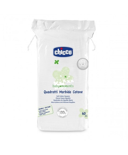 CHICCO BABY MOMENTS QUADROTTI MORBIDO COTONE 60 PEZZI - Antica Farmacia Ferrari